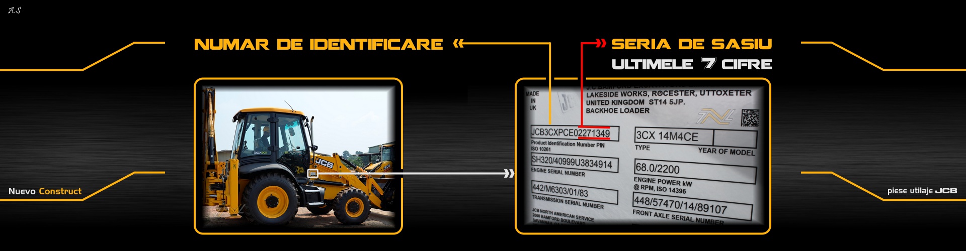 Forma si pozitia seriei de sasiu la utilaje JCB