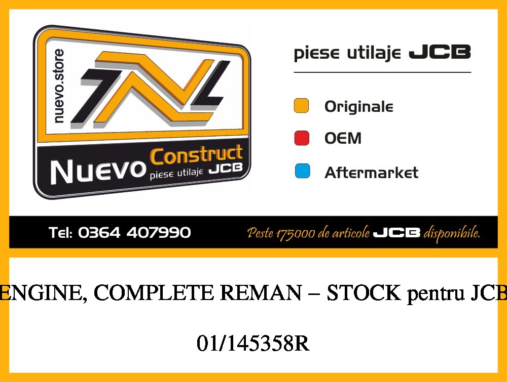 JCB 01/145358R ENGINE, COMPLETE REMAN - STOCK