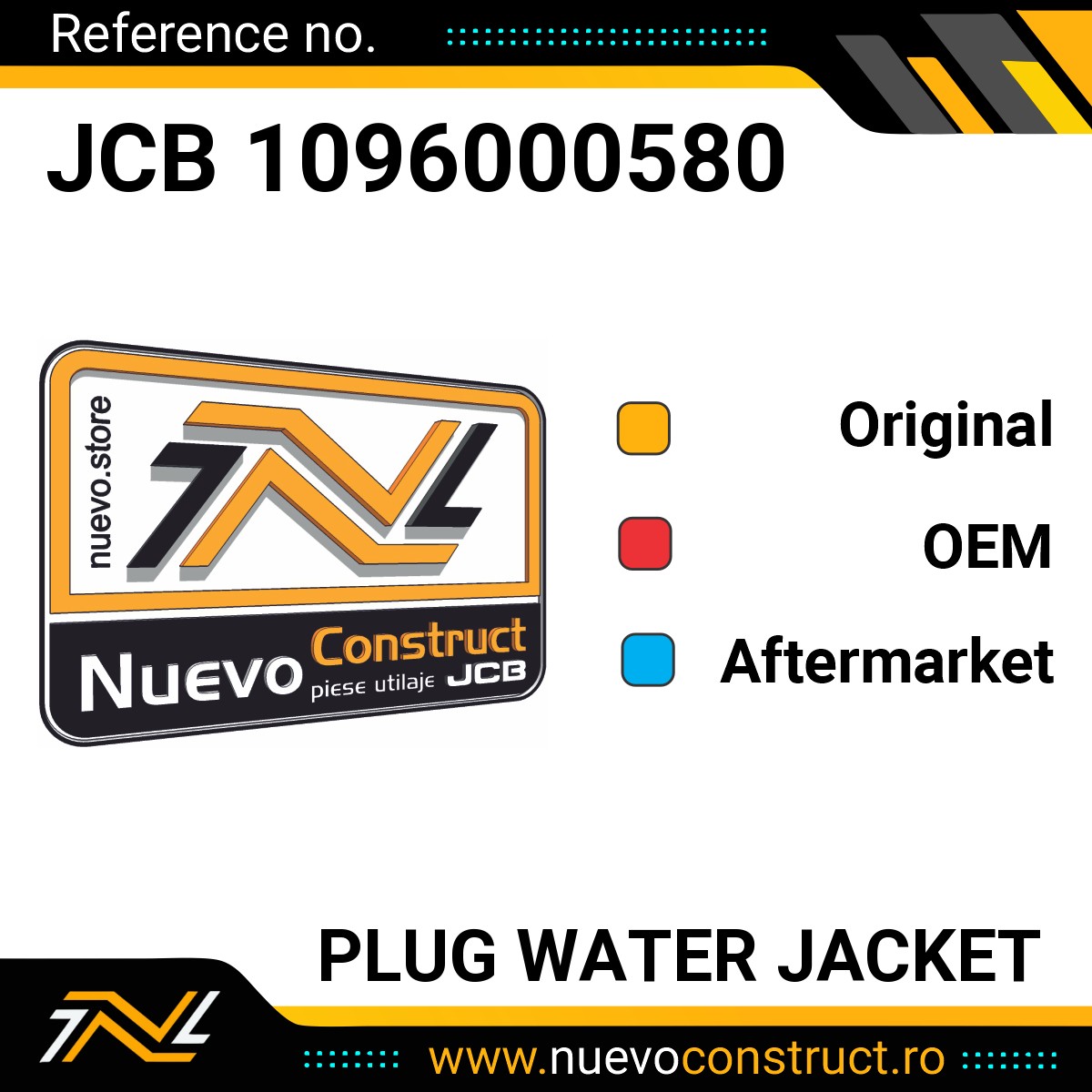 JCB 1096000580 PLUG WATER JACKET