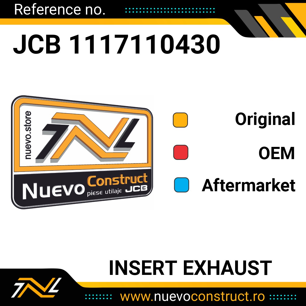 JCB 1117110430 INSERT EXHAUST