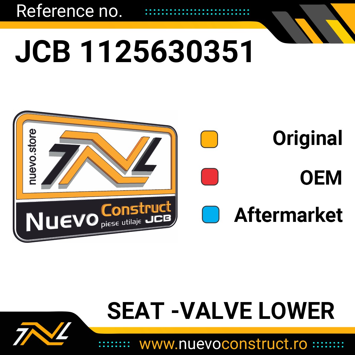 JCB 1125630351 SEAT -VALVE LOWER
