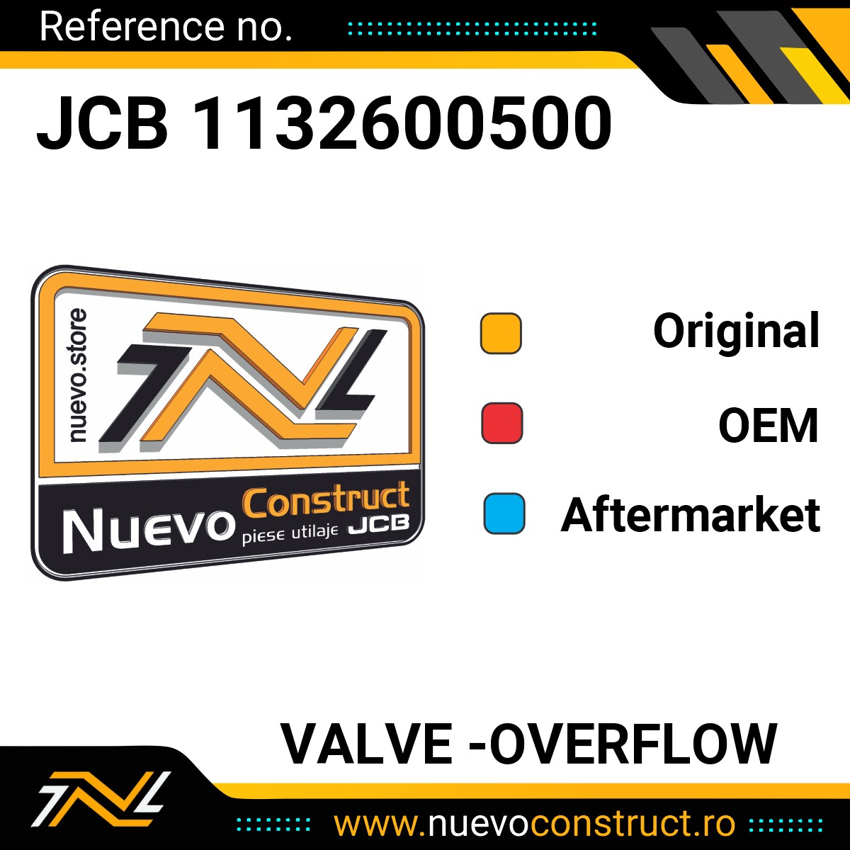JCB 1132600500 VALVE -OVERFLOW