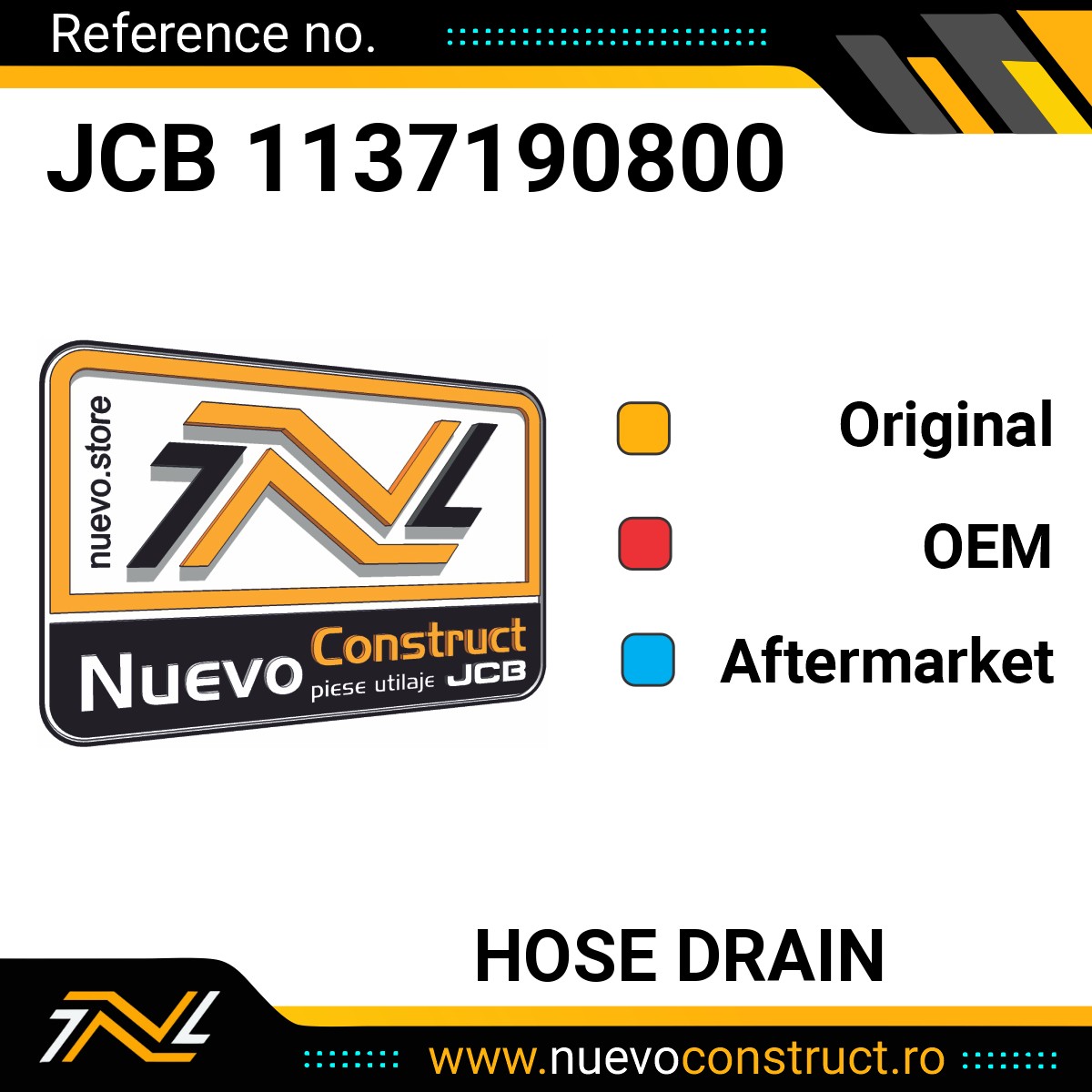 JCB 1137190800 HOSE DRAIN