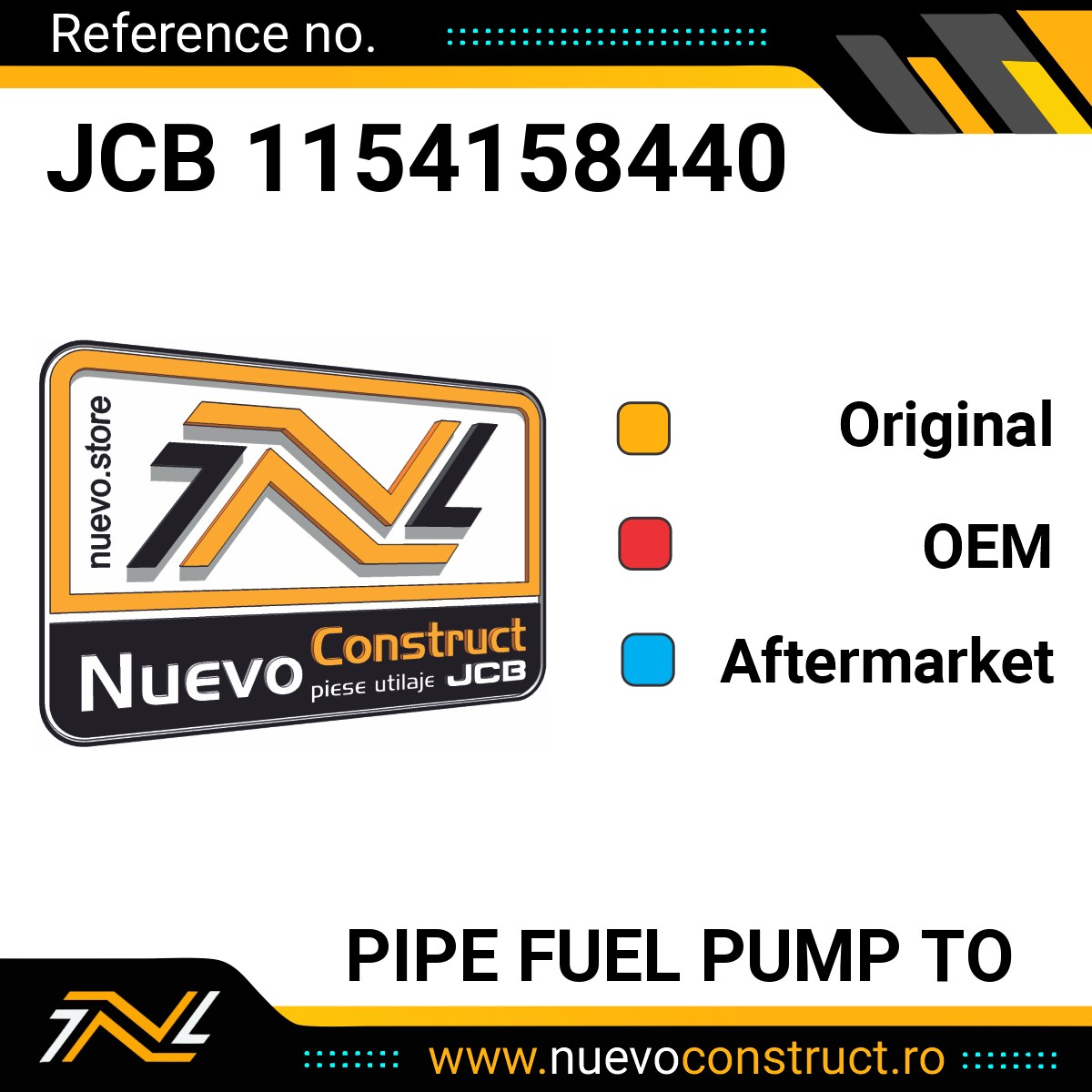 JCB 1154158440 PIPE FUEL PUMP TO