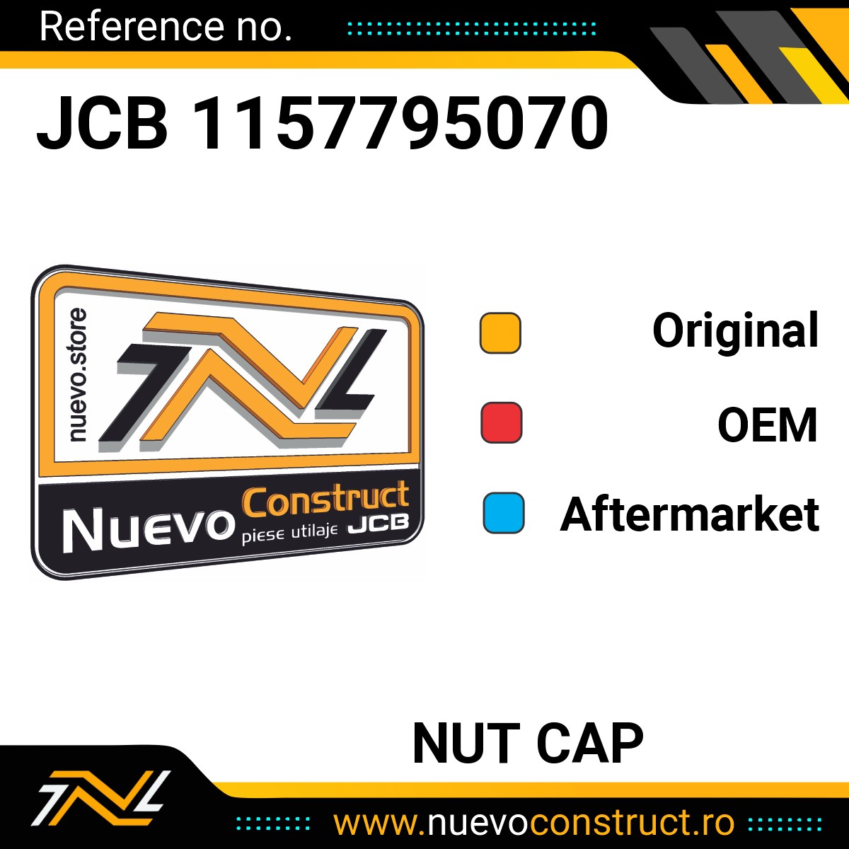 JCB 1157795070 NUT CAP