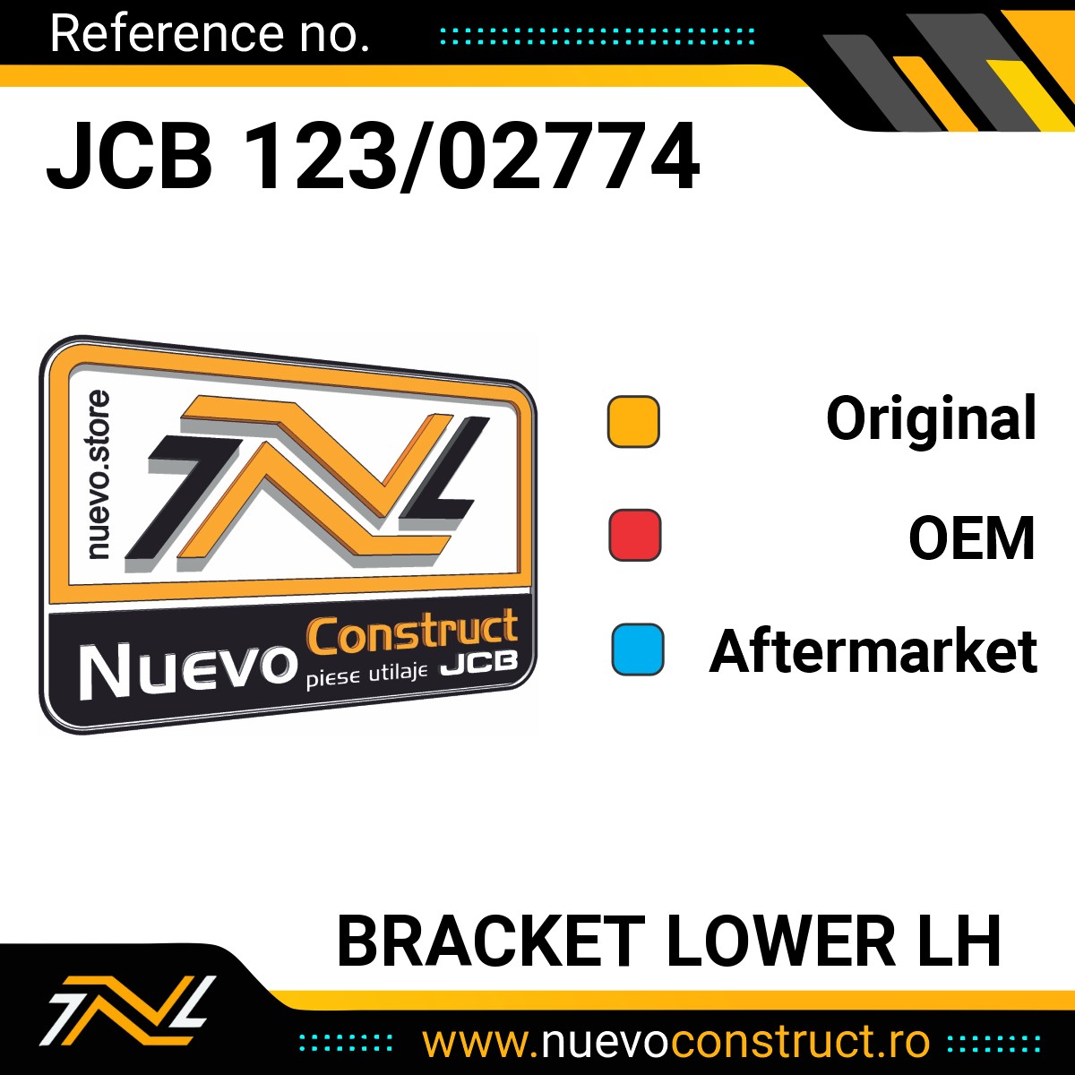 JCB 123/02774 BRACKET LOWER LH