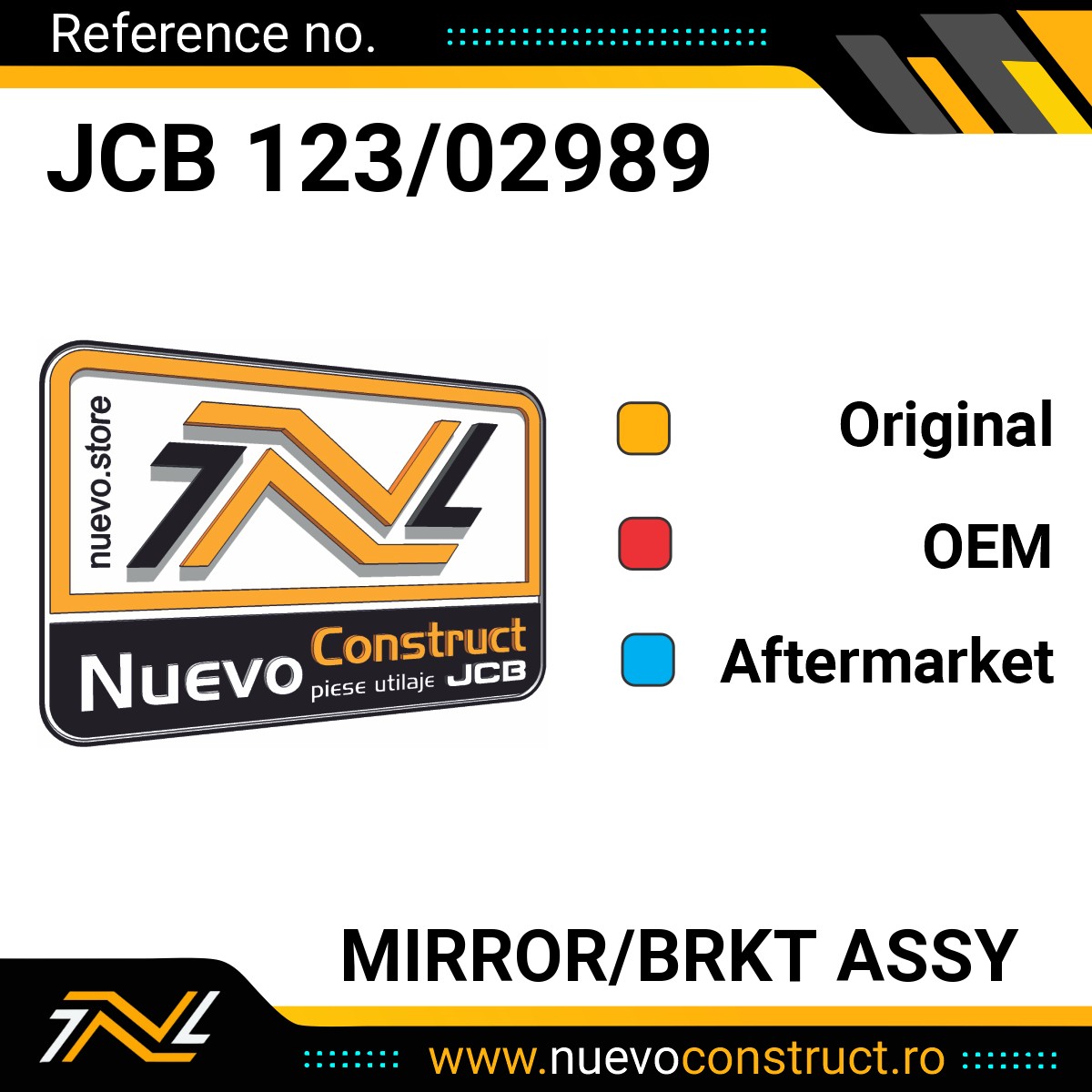JCB 123/02989 MIRROR/BRKT ASSY