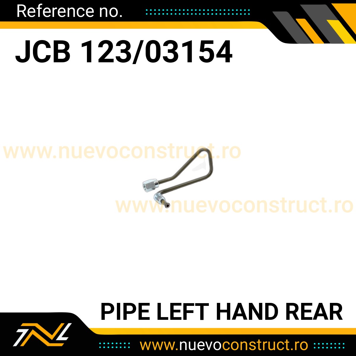 JCB 123/03154 PIPE, LEFT HAND REAR