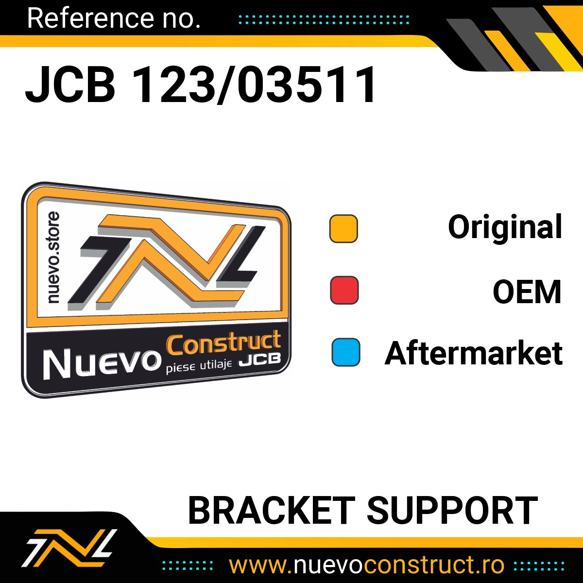 JCB 123/03511 BRACKET SUPPORT