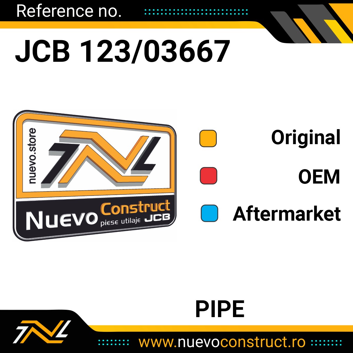 JCB 123/03667 PIPE