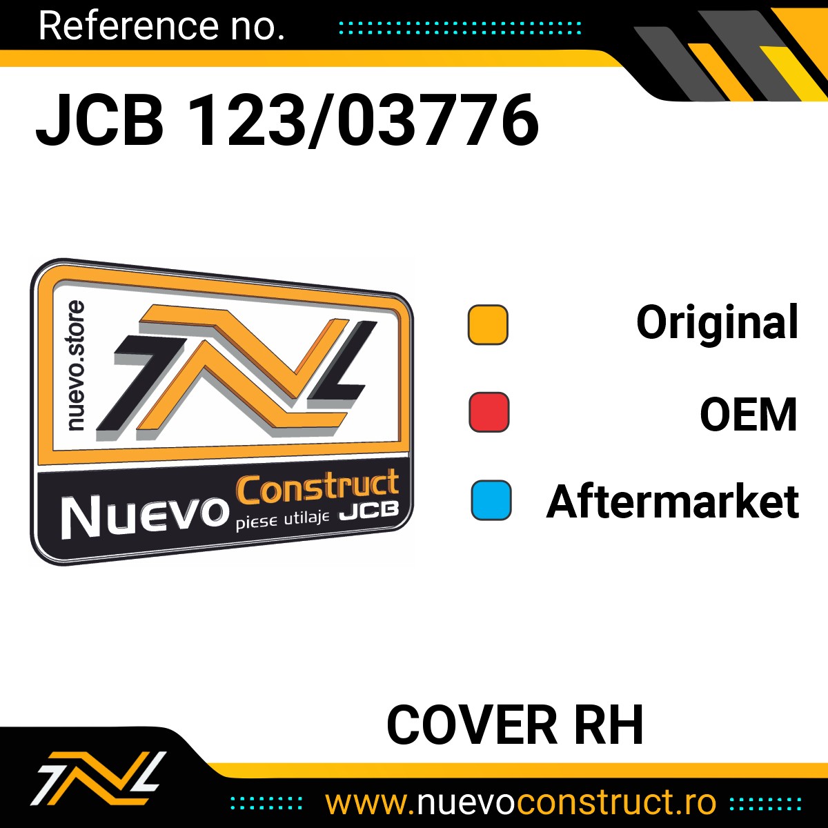 JCB 123/03776 COVER RH