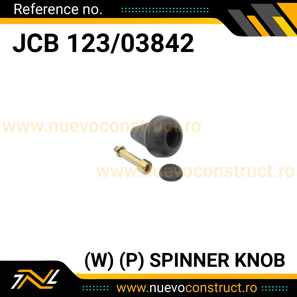 JCB 123/03842 (W) (P) SPINNER KNOB