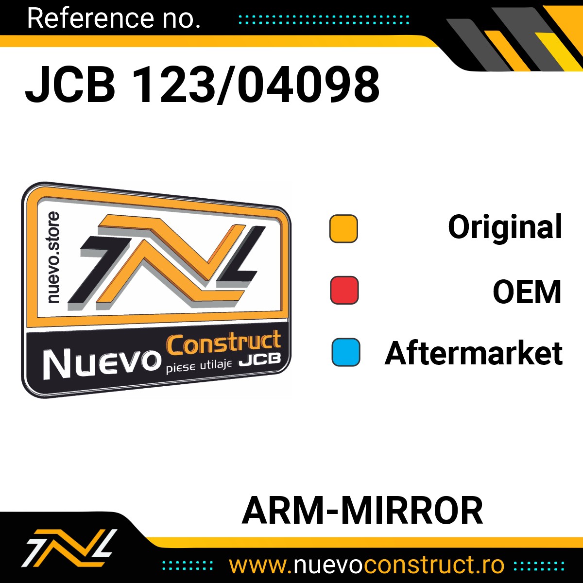 JCB 123/04098 ARM-MIRROR