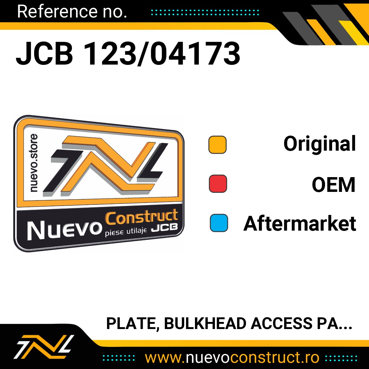 JCB 123/04173 PLATE, BULKHEAD ACCESS PANEL LH