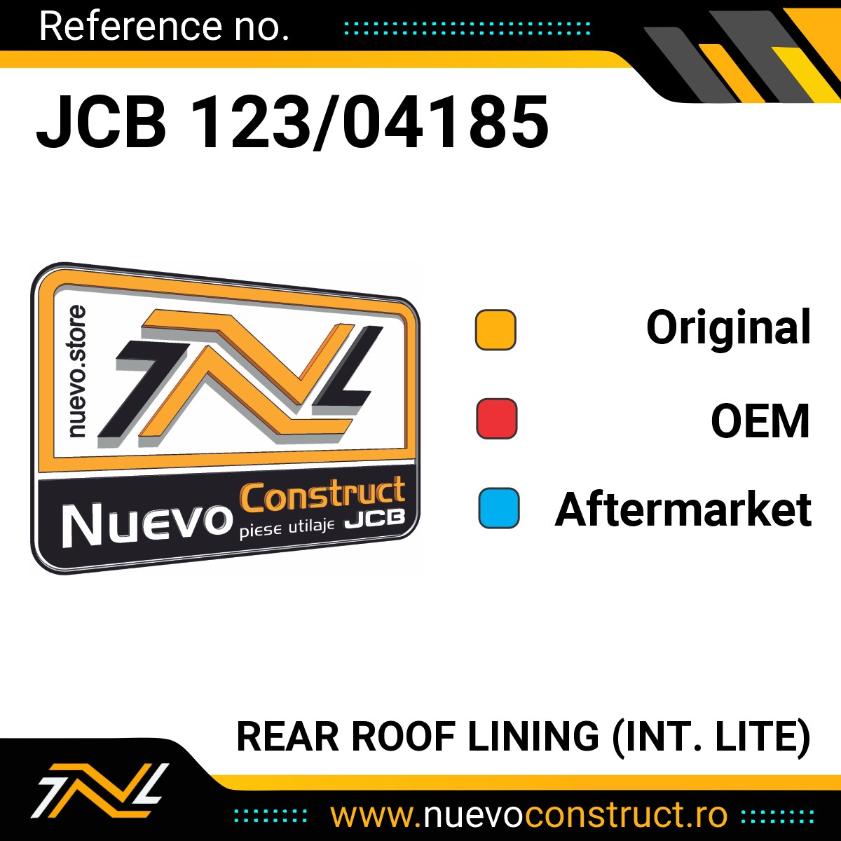 JCB 123/04185 REAR ROOF LINING (INT. LITE)