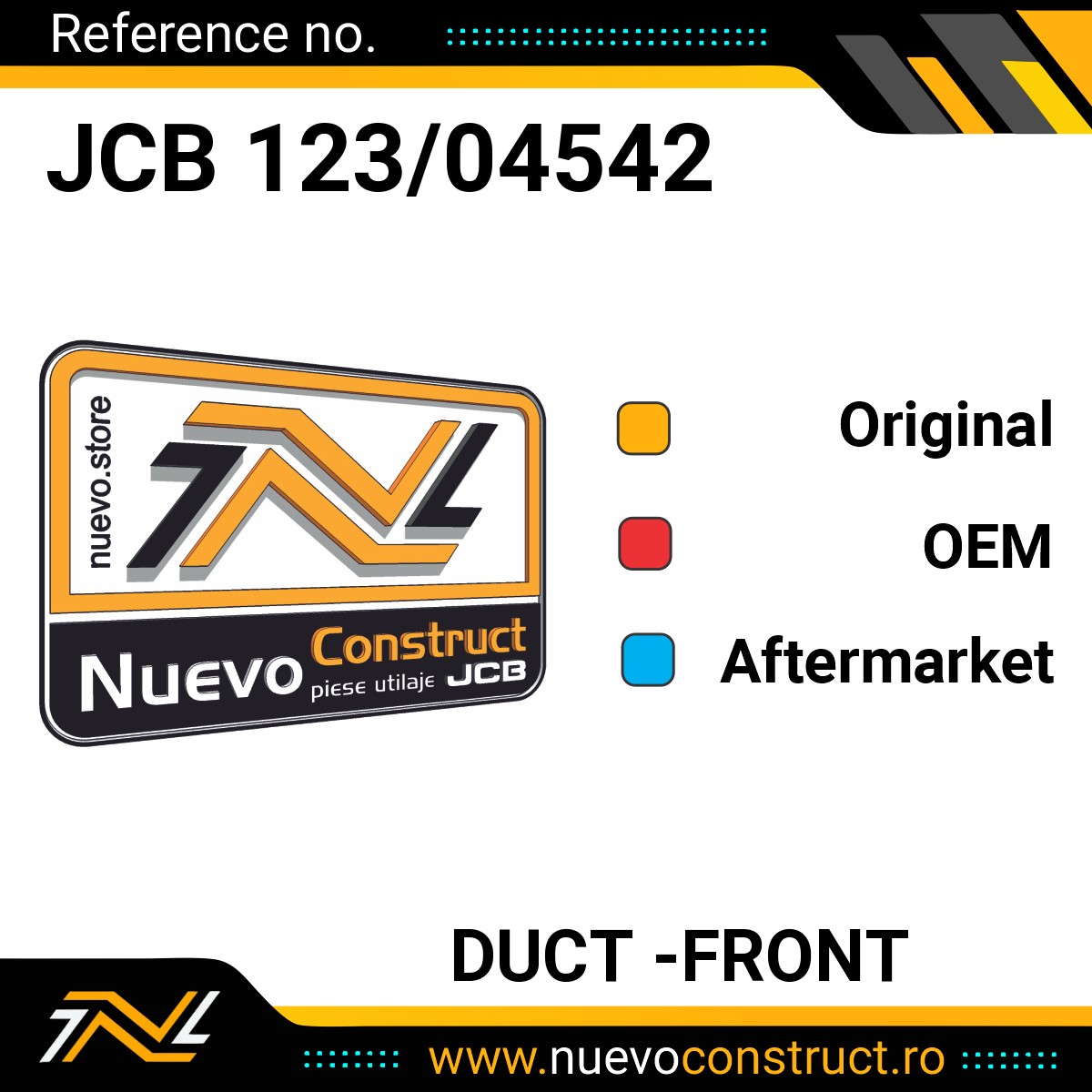 JCB 123/04542 DUCT -FRONT