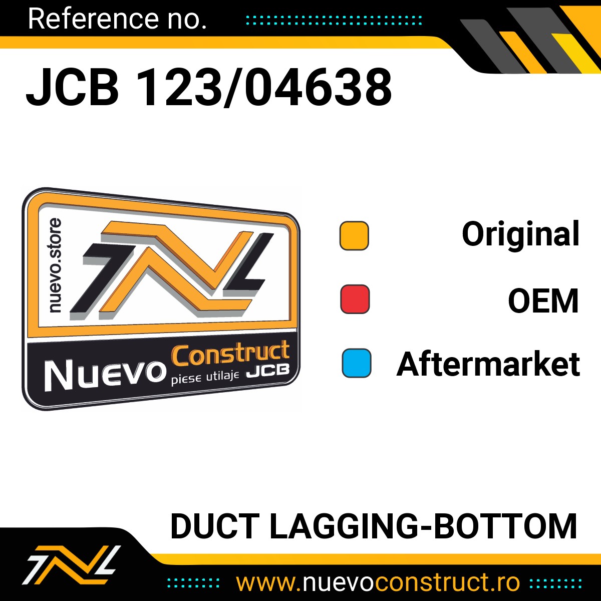 JCB 123/04638 DUCT LAGGING-BOTTOM