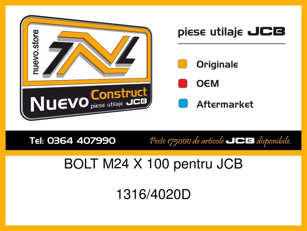 JCB 1316/4020D BOLT M24 X 100
