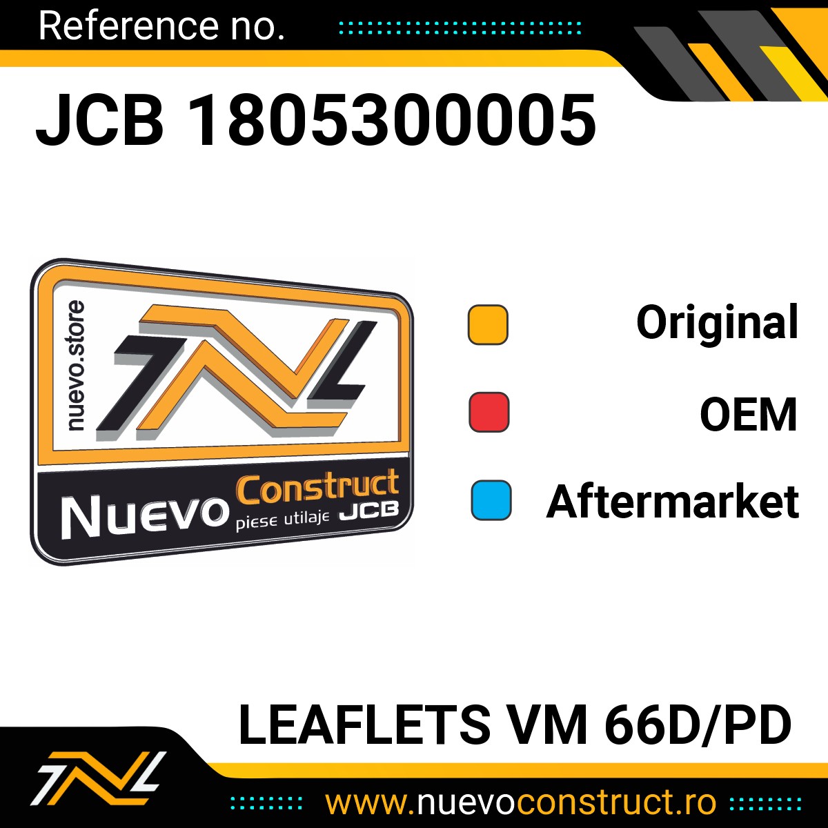 JCB 1805300005 LEAFLETS VM 66D/PD
