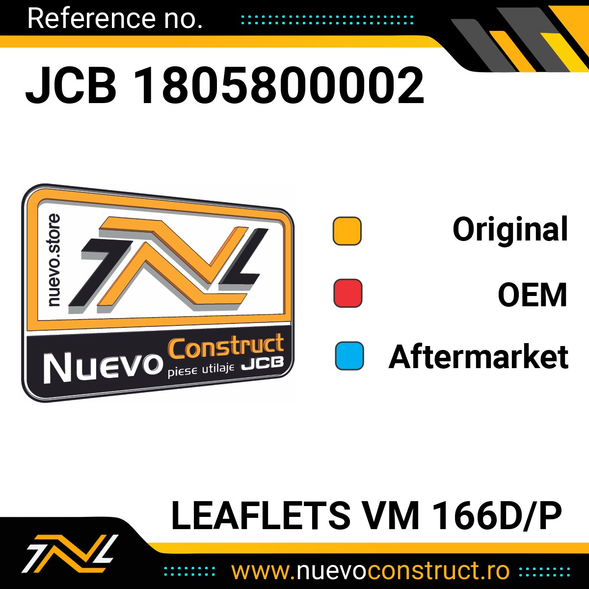 JCB 1805800002 LEAFLETS VM 166D/P