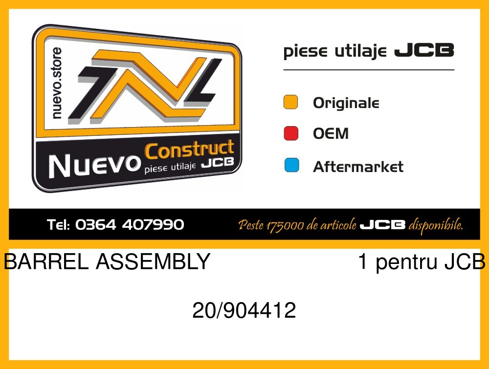 JCB 20/904412 BARREL ASSEMBLY 1