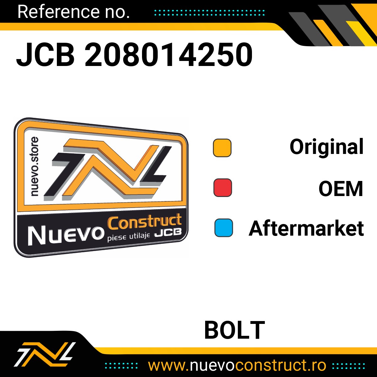 JCB 208014250 Bolt