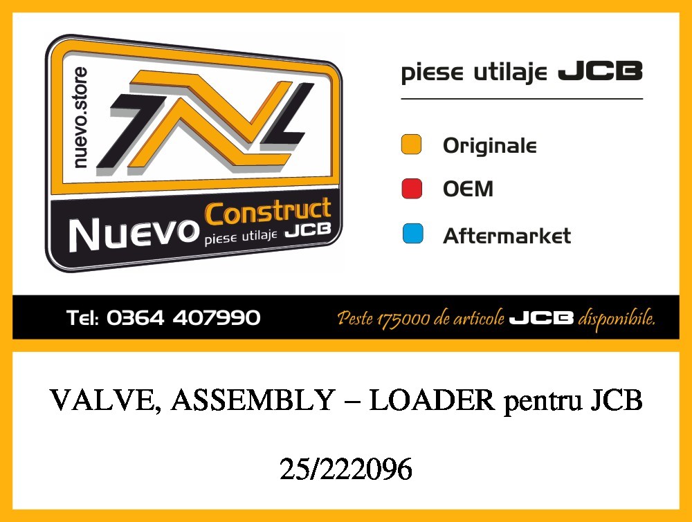 JCB 25/222096 VALVE, ASSEMBLY - LOADER
