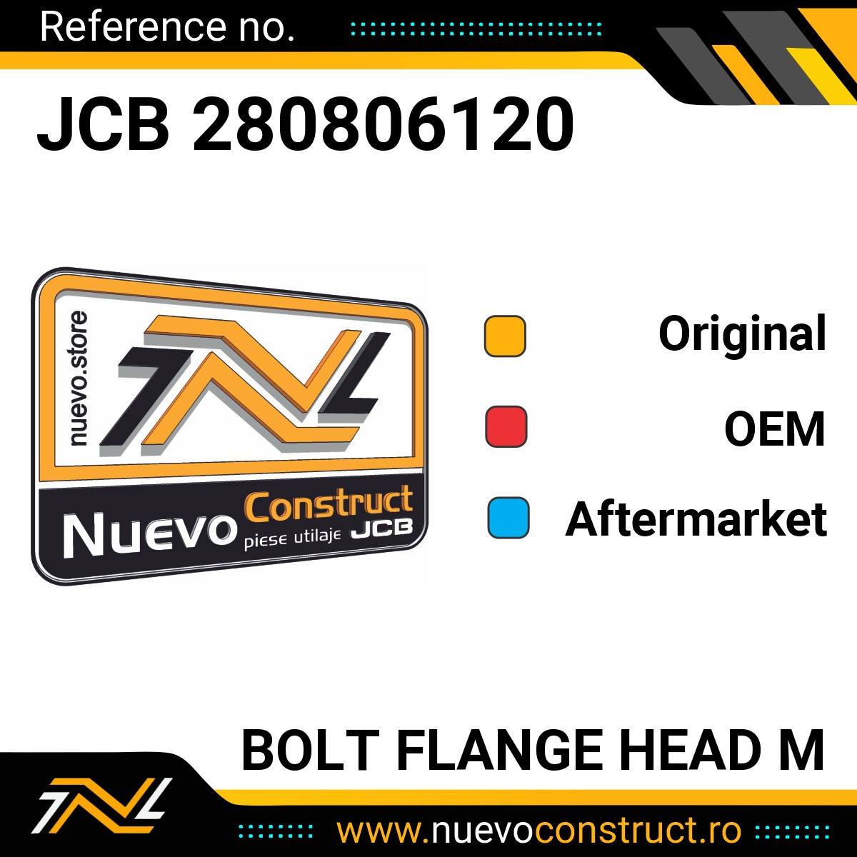 JCB 280806120 Bolt flange head M