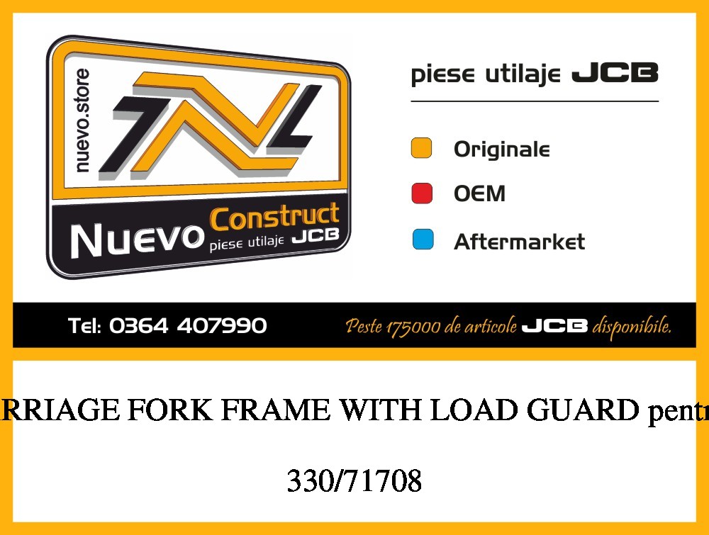 JCB 330/71708 66 CARRIAGE FORK FRAME WITH LOAD GUARD