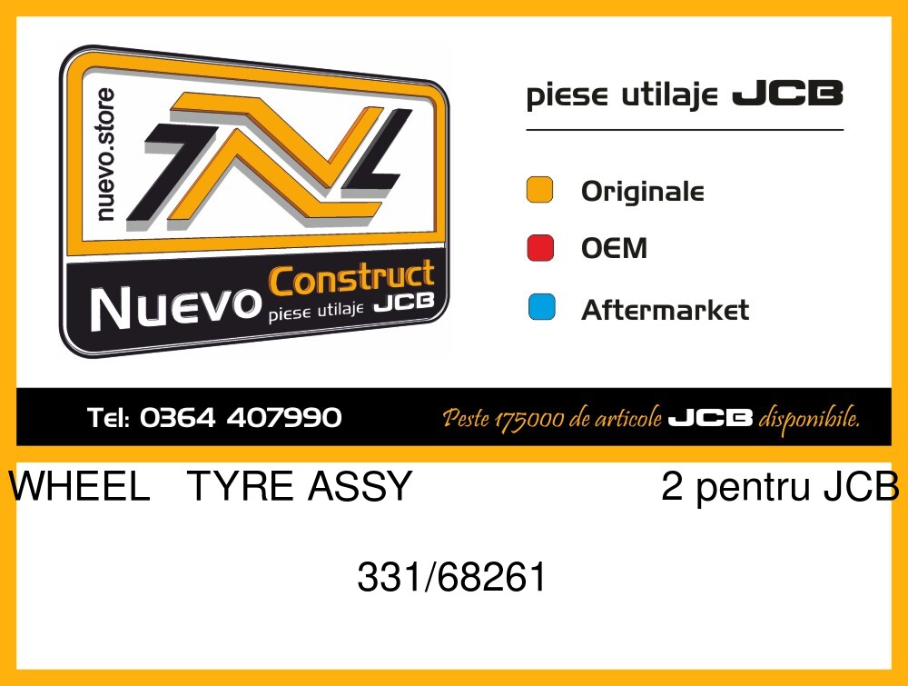 JCB 331/68261 WHEEL TYRE ASSY 2
