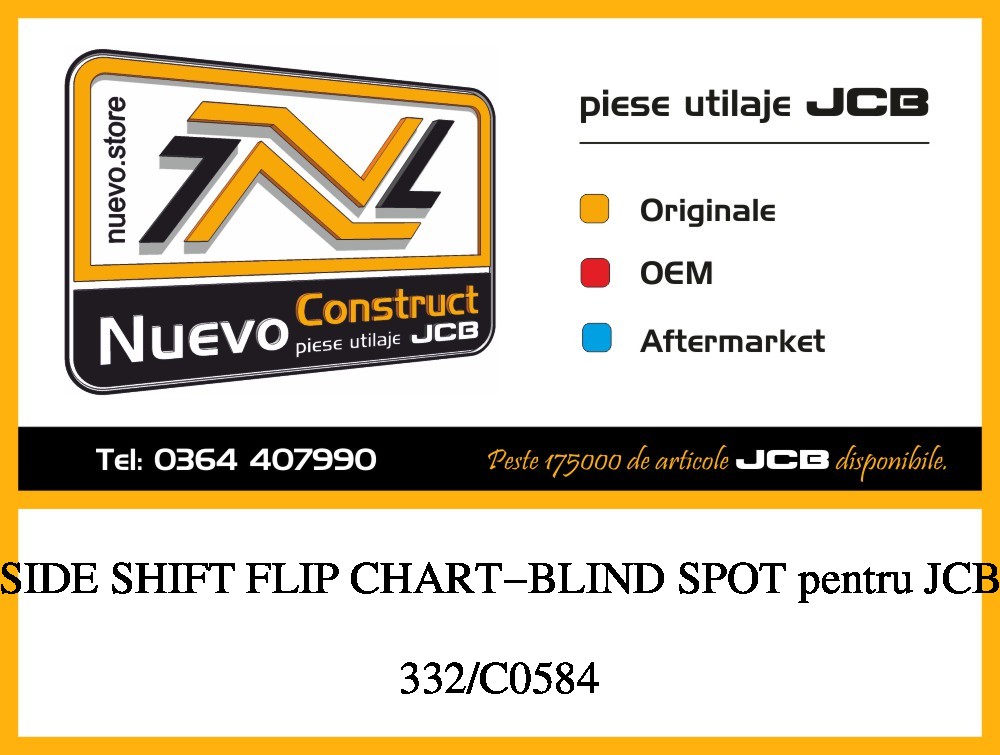 JCB 332/C0584 SIDE SHIFT FLIP CHART-BLIND SPOT