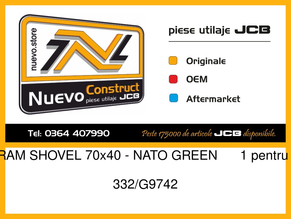 JCB 332/G9742 GA RAM SHOVEL 70x40 - NATO GREEN 1