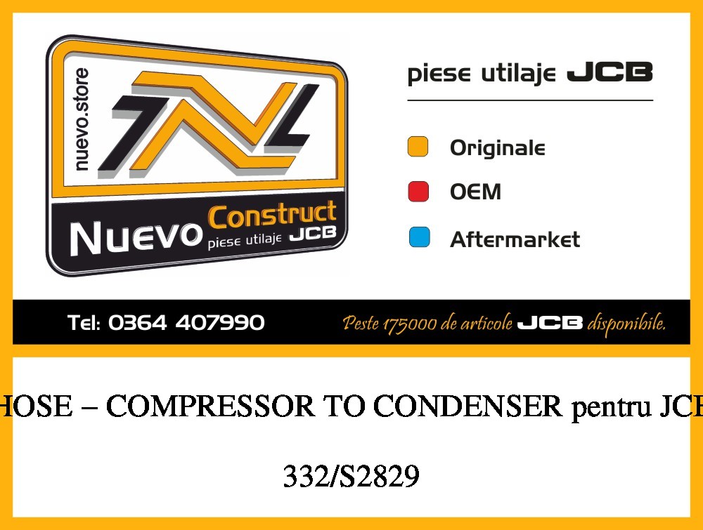 JCB 332/S2829 HOSE - COMPRESSOR TO CONDENSER
