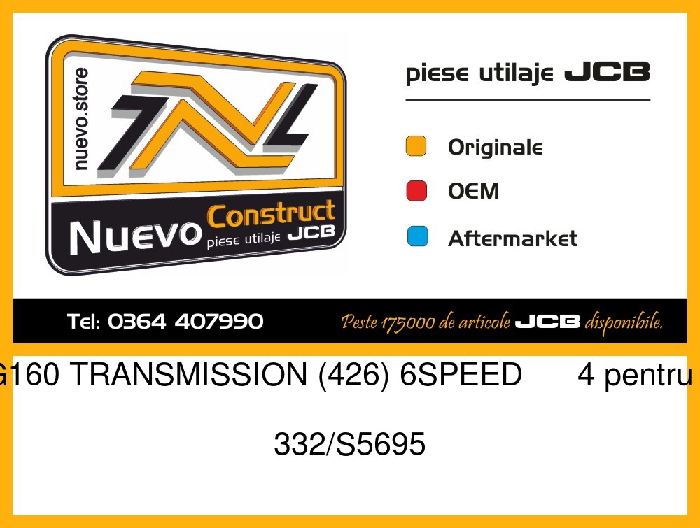 JCB 332/S5695 6WG160 TRANSMISSION (426) 6SPEED 4