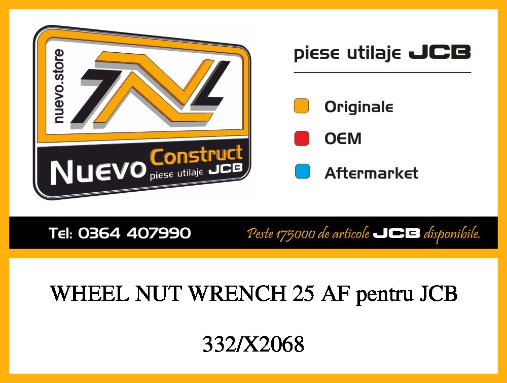 JCB 332/X2068 WHEEL NUT WRENCH 25 AF