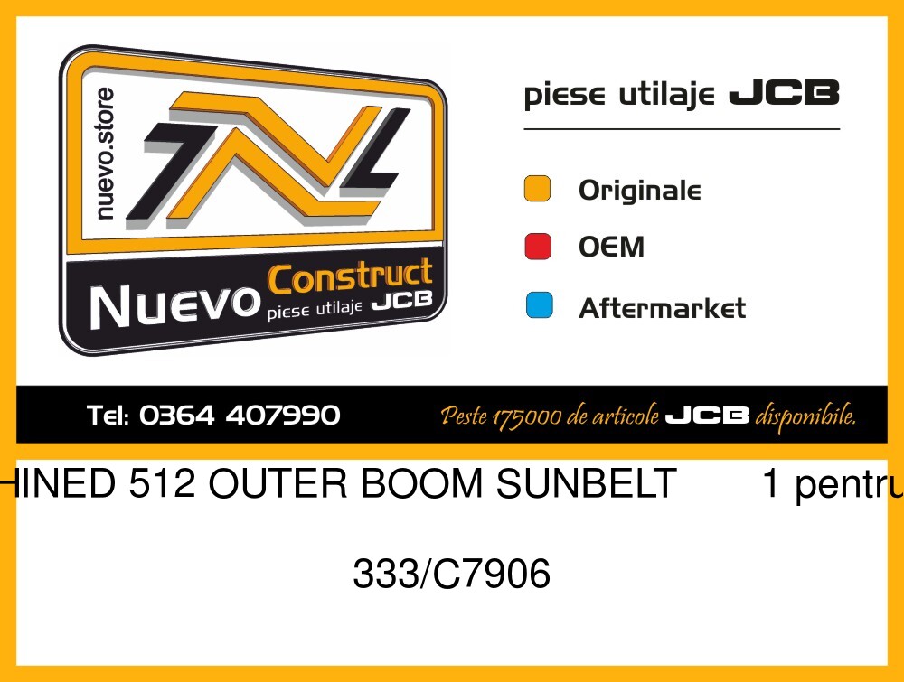 JCB 333/C7906 MACHINED 512 OUTER BOOM SUNBELT 1