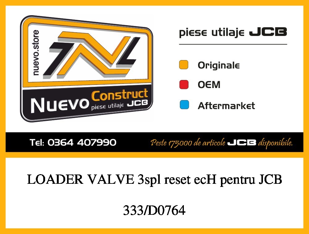 JCB 333/D0764 LOADER VALVE 3spl reset ecH