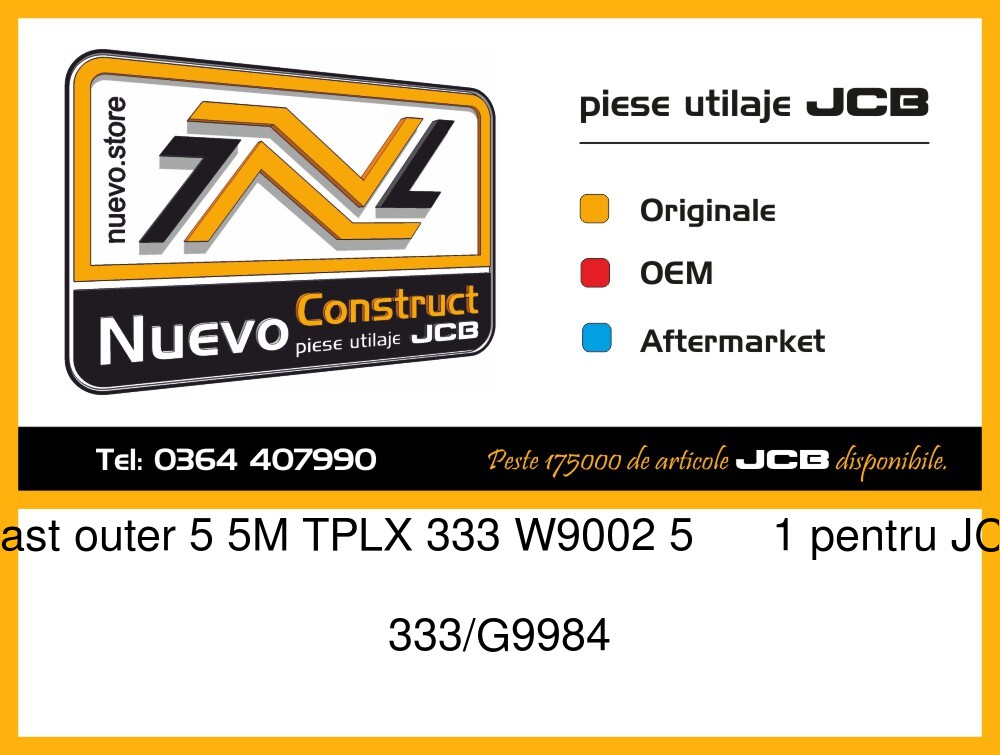 JCB 333/G9984 Mast outer 5 5M TPLX 333 W9002 5 1