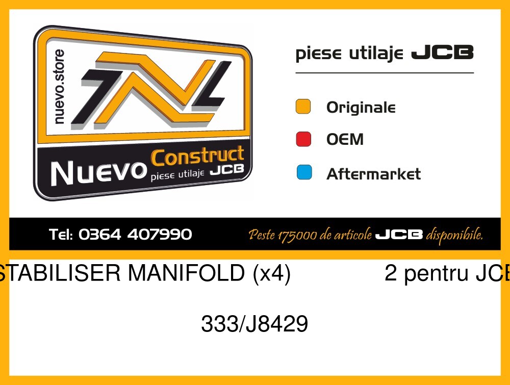 JCB 333/J8429 STABILISER MANIFOLD (x4) 2