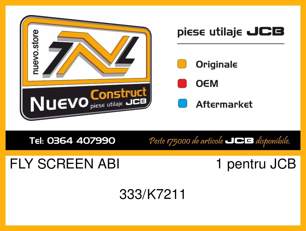 JCB 333/K7211 FLY SCREEN ABI 1