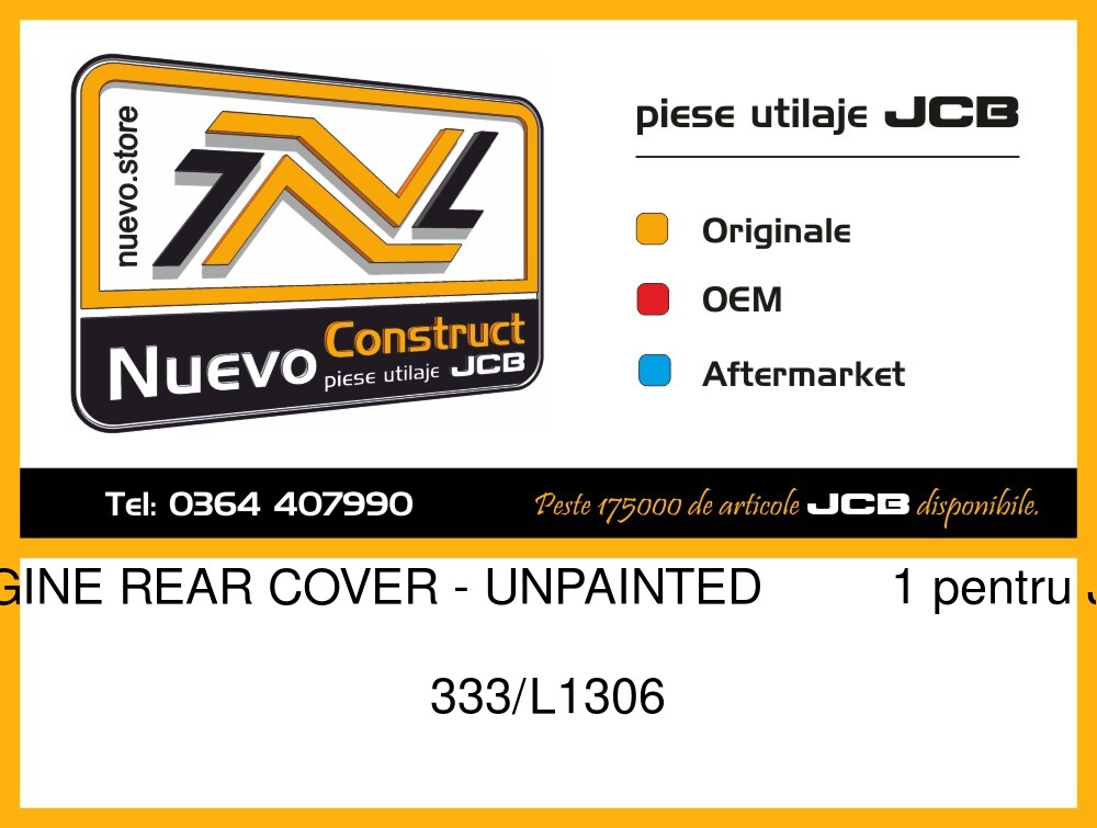 JCB 333/L1306 ENGINE REAR COVER - UNPAINTED 1