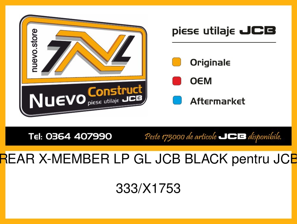 JCB 333/X1753 REAR X-MEMBER LP GL JCB BLACK