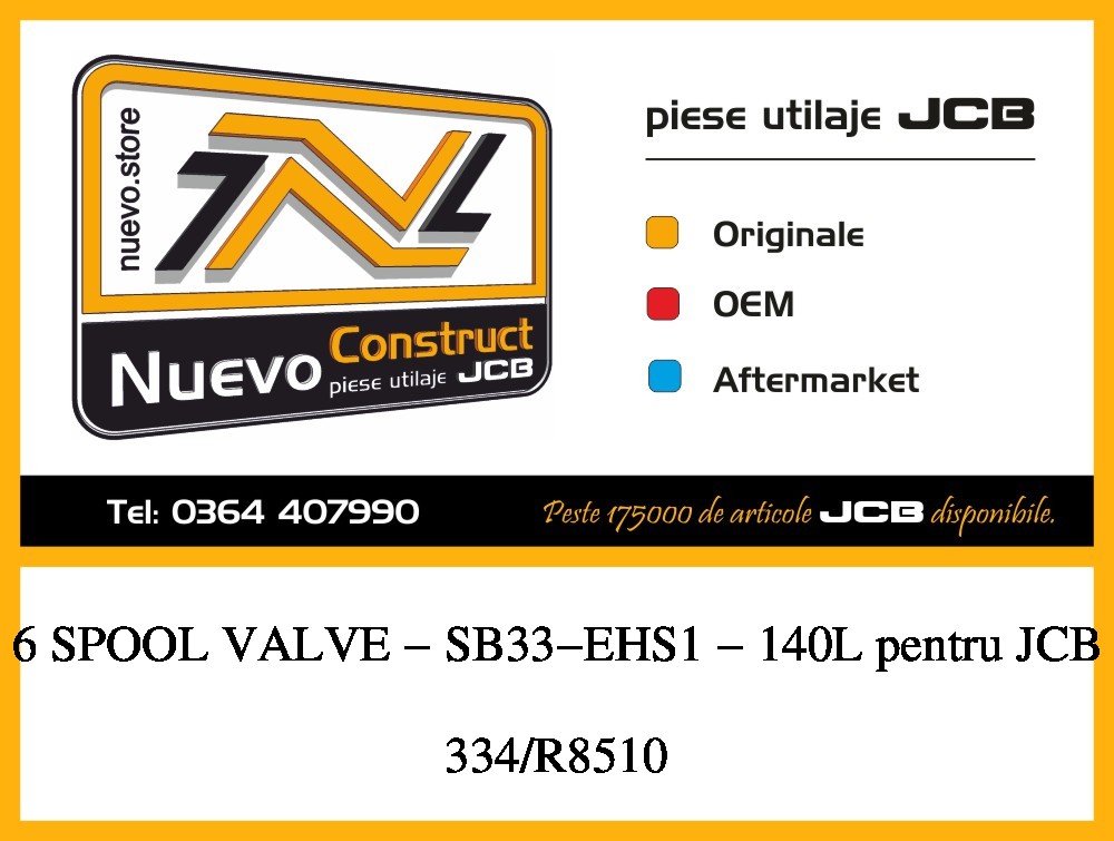 JCB 334/R8510 6 SPOOL VALVE - SB33-EHS1 - 140L