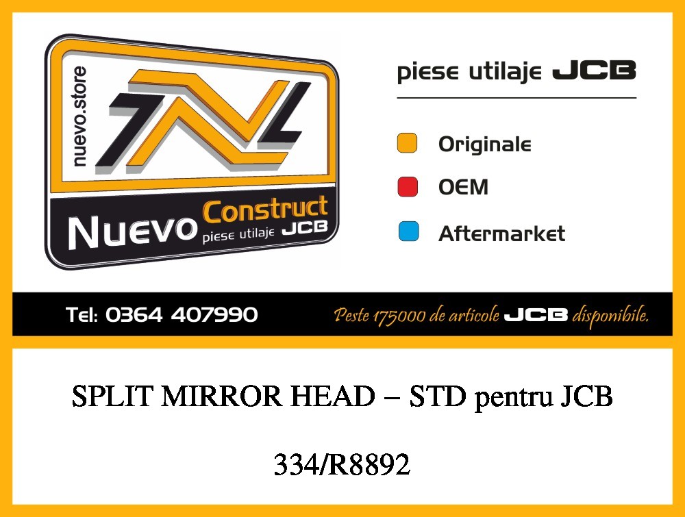 JCB 334/R8892 SPLIT MIRROR HEAD - STD