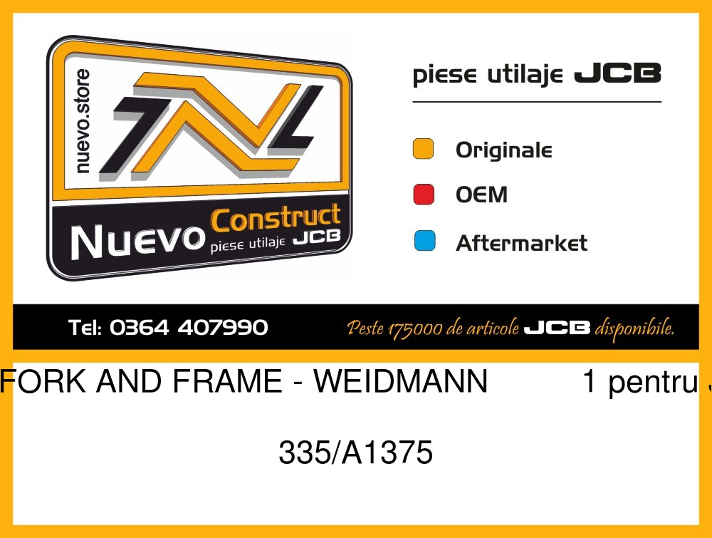 JCB 335/A1375 GA FORK AND FRAME - WEIDMANN 1