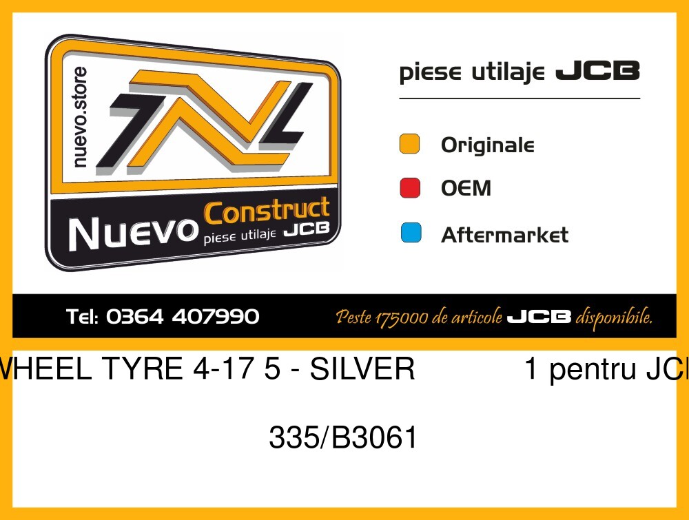 JCB 335/B3061 WHEEL TYRE 4-17 5 - SILVER 1