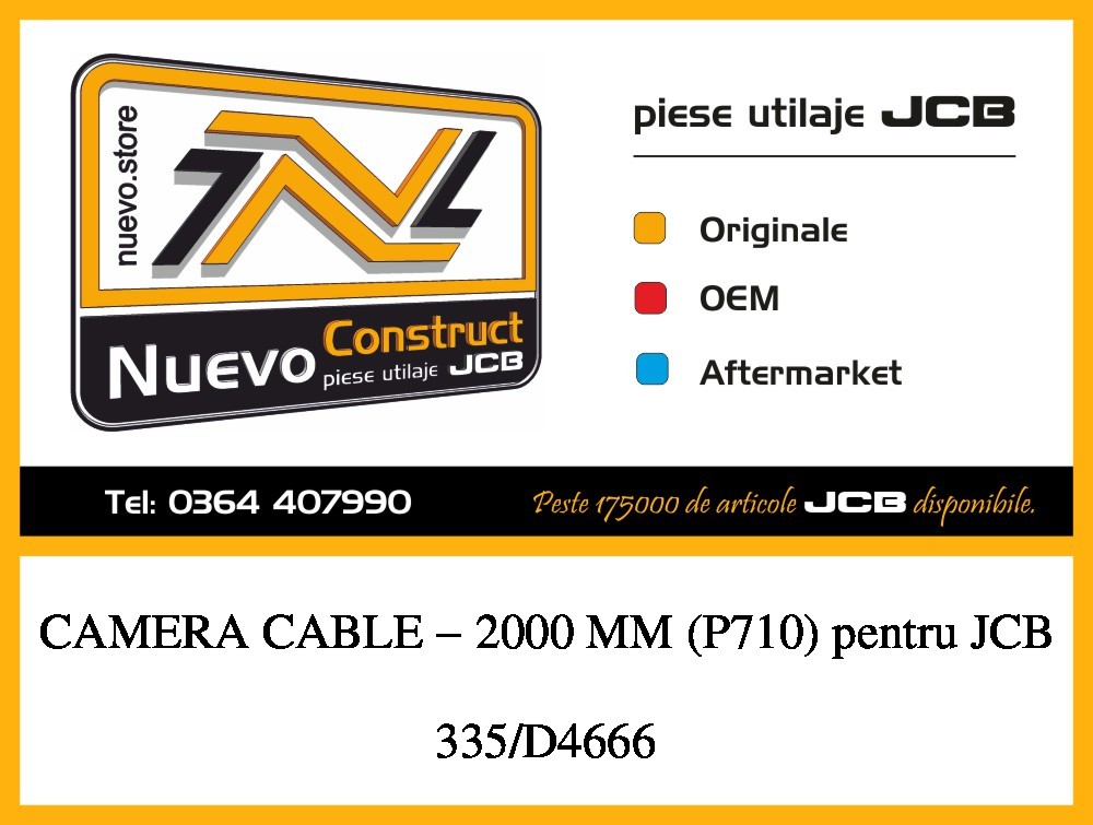 JCB 335/D4666 CAMERA CABLE - 2000 MM (P710)