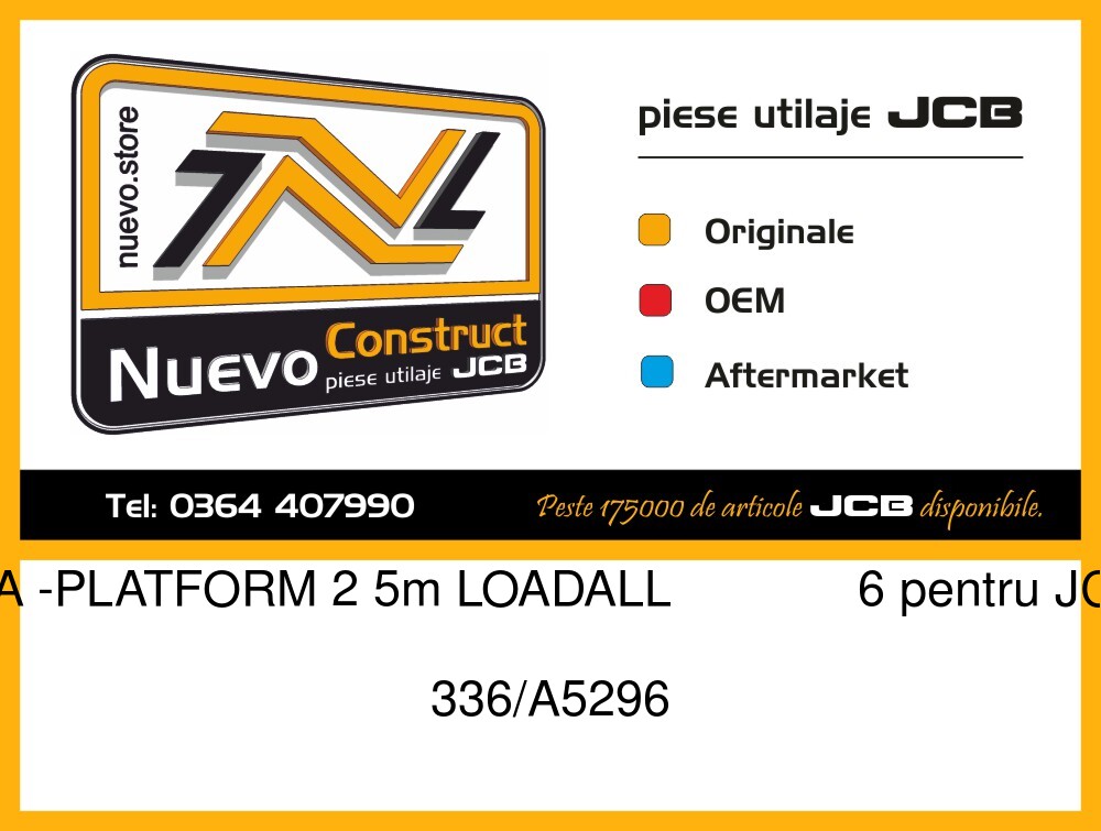 JCB 336/A5296 GA -PLATFORM 2 5m LOADALL 6