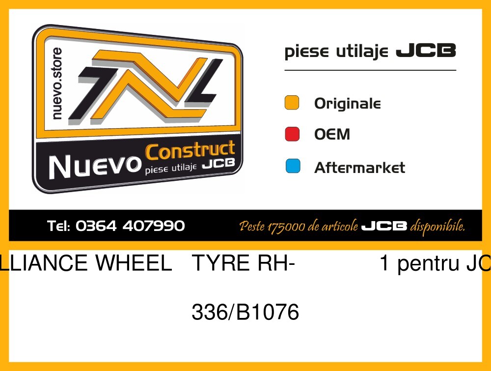 JCB 336/B1076 ALLIANCE WHEEL TYRE RH- 1