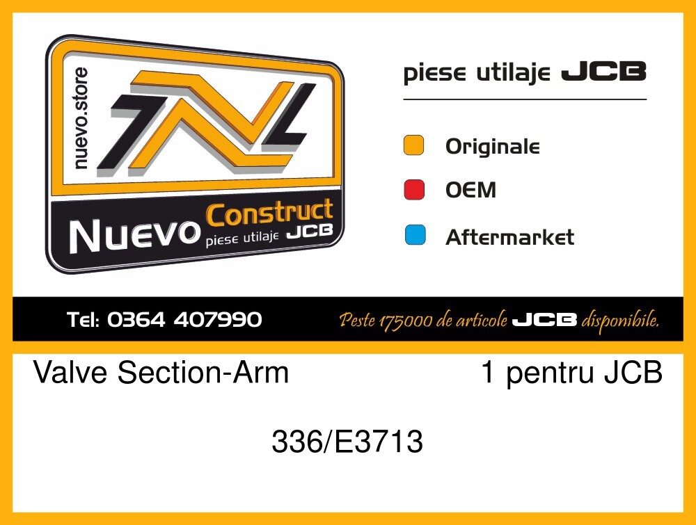 JCB 336/E3713 Valve Section-Arm 1